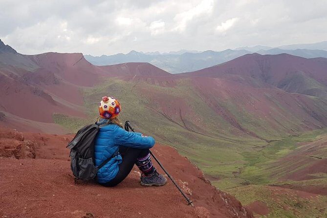 Colorful Mountain In The Cusco Region - The return plan: back downhill and lunch within reach