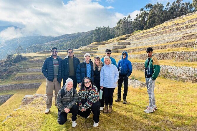 From the Sacred Valley Chinchero, Maras, Moray and Ollantaytambo - Chinchero archaeological complex: Inca terraces plus colonial layers